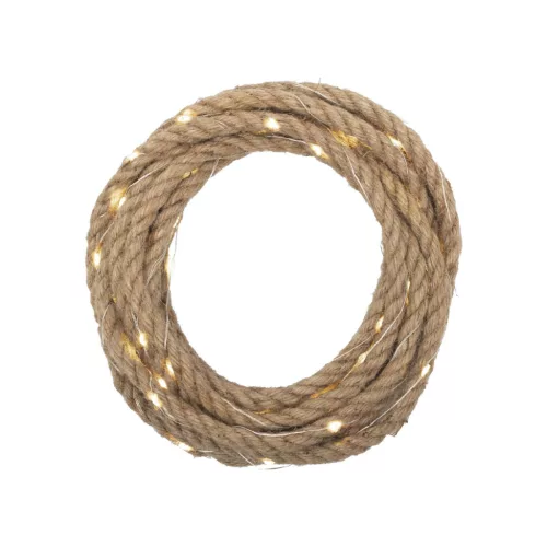 HOME MXROPE napelemes fényfüzér kötélen, 52 db melegfehér LED, 2 üzemmód, 5 méter hosszú, cserélhető akkumulátor