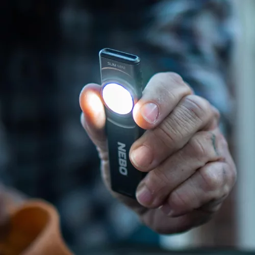 NEBO NEB-FLT-1042-G SLIM MINI zseblámpa, 250 lumen, 450mAh, IPX4, alumínium burkolat, mágneses talp
