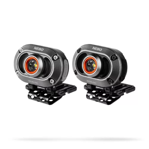 NEBO NEB-HLP-1010-G MYCRO 250 fejlámpa szett, 2 db / szett, 250 lumen, vízálló, akkumulátoros tápellátás