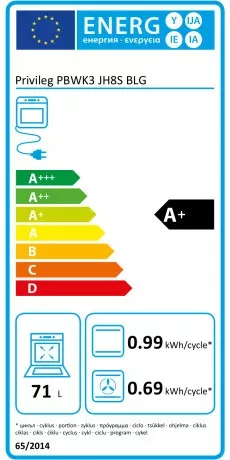 Privileg PBWK3JH8SBLG - Beépíthető sütő, 71 liter