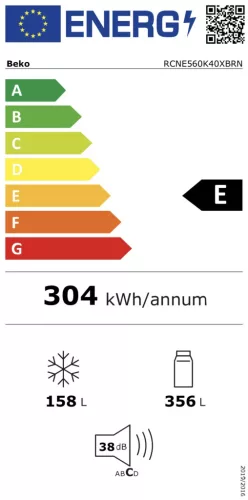 Beko RCNE560K40XBRN - Alulfagyasztós Hűtőszekrény, 514 Liter