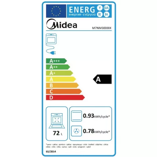 Midea M7NM30D0IX - Beépíthető sütő, 72 liter