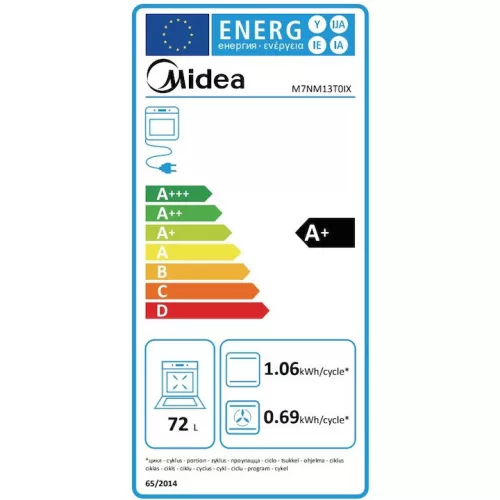 Midea M7NM13T0IX - Beépíthető sütő, 72 liter