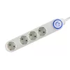 Home NV 04TK/WH talpkapcsolós elosztó világító kapcsolóval, 1,5 m, H05VV-F 3G1,0 mm2 kábel, 4 aljzat gyermekvédelemmel, max. 3500W, fehér