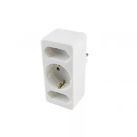   Home NV 13/WH hálózati elosztó, 3 aljzat, 1 védőérintkezős aljzat (max. 3500W), 2 EURO aljzat (max. 500W), fehér