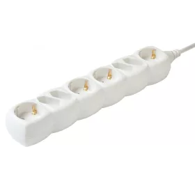   Home NV 18-3/WH/1,5 hálózati elosztó, 3 m, H05VV-F 3G1,5 mm2 kábel, IP 20 kivitel, 4 védőérintkezős és 4 euro aljzat, max. 3500W, fehér