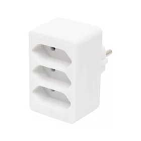   Home NV 23/WH hálózati elosztó, 3 EURO aljzat gyermekvédelemmel ellátva, max. 3 x 500 W, fehér