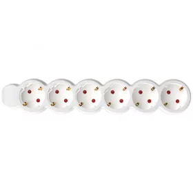   Home NV 6/WH hálózati elosztó, 1,5 m, H05VV-F 3G1,0 mm2 kábel, IP20 kivitel, 6 védőérintkezős aljzat, max. 3500W, fehér