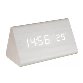   Home OC 07 digitális LED ébresztőóra, tapsra aktiválható fehér kijelző, dátum és hőmérséklet kijelzés, ébresztés, elemes tápellátás