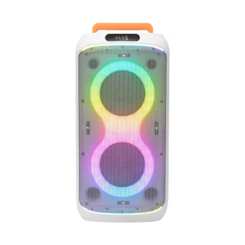 SAL PAR216WH party hangfal, 60 W, 2-utas bassz-reflex, 3 hangszóró, Bluetooth, MP3, digitális kijelző, LED fényeffekt, mikrofonnal