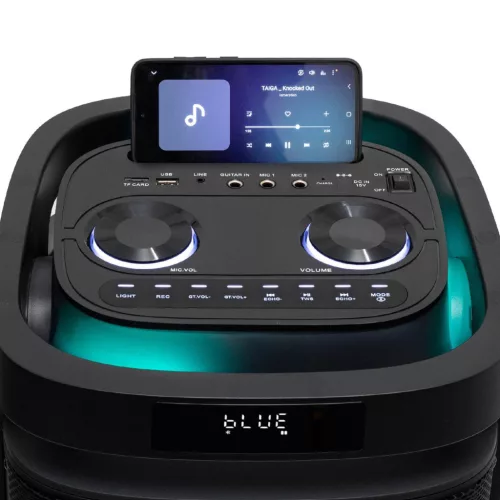 SAL PAR2400BT party hangdoboz, 160 Watt, beépített akkumulátor és LED fény, Bluetooth, USB/microSD zenelejátszás, gitár és mikrofon bemenetek, 2-utas, 3 hangszóró