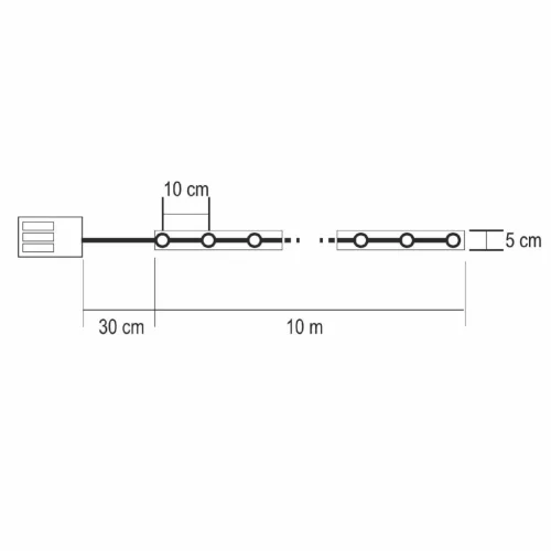 Home RLS10WW LED-es szalag mintákkal, arany színű szalag, 8 funkció, 100db melegfehér LED, 10m hosszú, 5cm széles, elemes tápellátás, beltéri kivitel