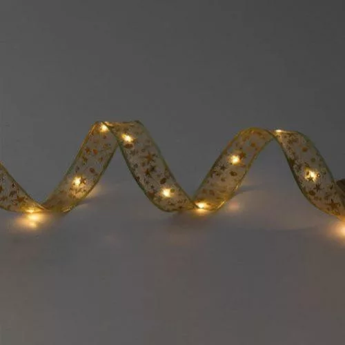 Home RLS15WW LED-es szalag mintákkal, arany színű szalag, 8 funkció, 150db melegfehér LED, 15m hosszú, 5cm széles, adapteres tápellátás, beltéri kivitel
