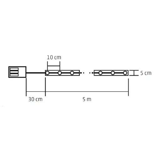 Home RLS5WW mintás LED szalag, 50 db micro LED, kül- és beléri kivitel, 5 m, ismétlődő időzítés, 8 funkció, elemes