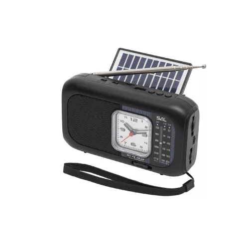 SAL RPH3 napelemes rádió és multimédia lejátszó, hibrid töltés, 3 sávos, napelemes, Bluetooth, cserélhető akkumulátor