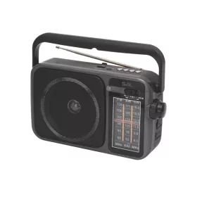   SAL RPR10 hordozható rádió multimédia lejátszóval, vezeték nélküli Bluetooth hangszóró, 3-sávos rádió, MP3 lejátszás USB/microSD eszközről, tölthető