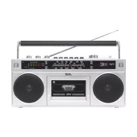   SAL RRTBRONX sztereó kazettás rádiós magnó, Bluetooth, USB, microSD, MP3, multi-felvétel és archiválás, 3-sávos rádió