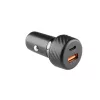 SAL SAU48PD autós USB gyorstöltő, 48Watt, 2in1: USB-A + USB-C, QC+PD gyorstöltés, LED világítás