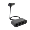 SAL SAU80W autós feszültségelosztó és USB töltő, 3.4A USB töltő, max.80Watt, fém burkolat, Voltmérő, autó-akkumulátor állapotának ellenőrzése, 12/24V járművekhez