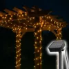 Home SLC200WW szolár fényfüzér, 200db melegfehér LED, 14m hosszúság, zöld vezeték, kültéri kivitel