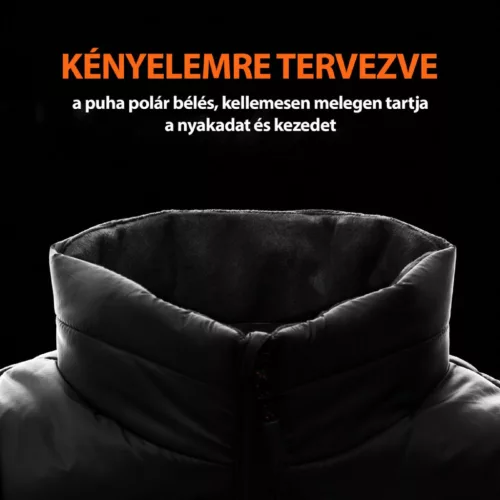 THAW THA-APR-0005-G fűthető mellény, L méret, 4 hőzóna, 3 fokozat, vízlepergető réteg, külső akkumulátorral