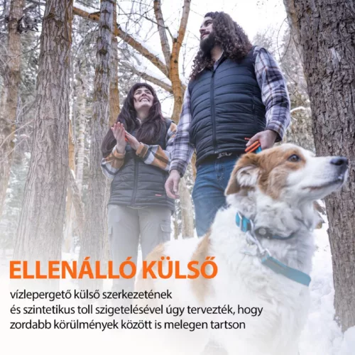THAW THA-APR-0005-G fűthető mellény, L méret, 4 hőzóna, 3 fokozat, vízlepergető réteg, külső akkumulátorral