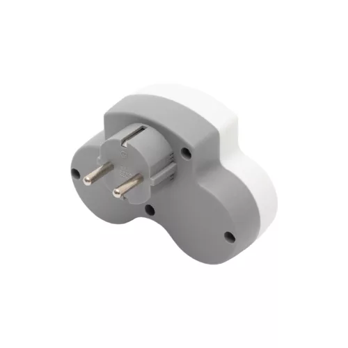 HOME TPF2USBC USBC hálózati töltő, 2.1A, max. 3680 W, 2 db földelt hálózati aljzat gyermekvédő zsaluval