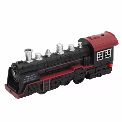 HOME TRN04 elemes kisvasút, 68cm-es pálya, mozdony/szeneskocsi/vagon, világít és zenél, elemes tápellátás, beltéri kivitel
