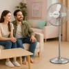 Techwood TVI-455 fém álló ventilátor, 40 cm-es lapátátmérő, 50 W, 3 sebesség, oszcillálás, hálózati tápellátás