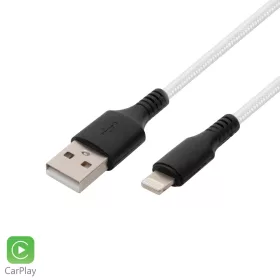   Home USBAL1 töltőkábel, USB A / Lightning, 2.1A, 1m, szövött, fehér