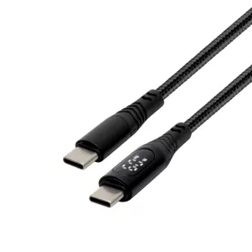   Home USBCC100PM töltőkábel, USB-C / USB-C, 1.2 méter, 100W gyorstöltés, teljesítménymérő digitális kijelző, szőtt nylon burkolat
