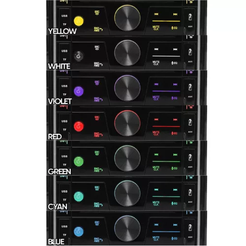 SAL VB5500 SMART autórádió, 4x50W, 2xDIN, FM RDS, USB-microSD, MP3 lejátszó, dupla USB aljzat, telefontöltő, kiválasztható RGB gomb világítás, telefonról is vezérelhető okos autórádió