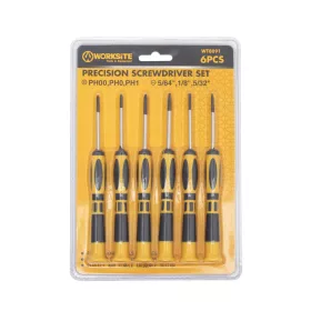   WORKSITE WT8091 műszerész csavarhúzó készlet, 6db, lapos és Phillips csillag fejek, precíziós feladatokhoz
