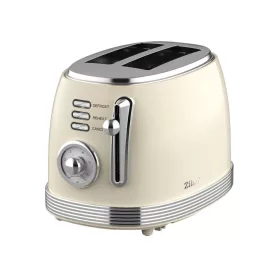   Zilan ZLN1191 retró kenyérpirító, 850 W, 6 fokozat, 2 szeletes, STOP funkció, morzsatálca, bézs