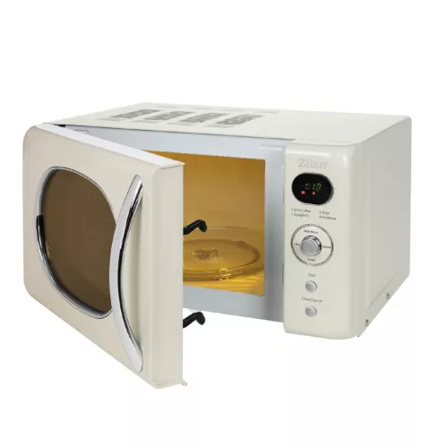Zilan ZLN1245 retró mikrohullámú sütő, 700 W, 20 liter, 6 fokozat, LED kijelző, gyerekzár, elektronikus vezérlő, bézs