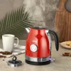 Zilan ZLN7033 retró vízforraló, 2200 W, 1,7 liter, hőmérsékletkijelzés, 360°-ban forgatható, piros